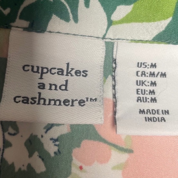 Cupcakes & Cashmere Green Floral Short Sleeve Pajama Set Women's Medium - Picture 2 of 10